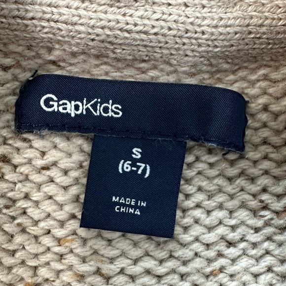 GAP Cream Knit Crewneck Cardigan Sweater Unisex - Picture 4 of 9